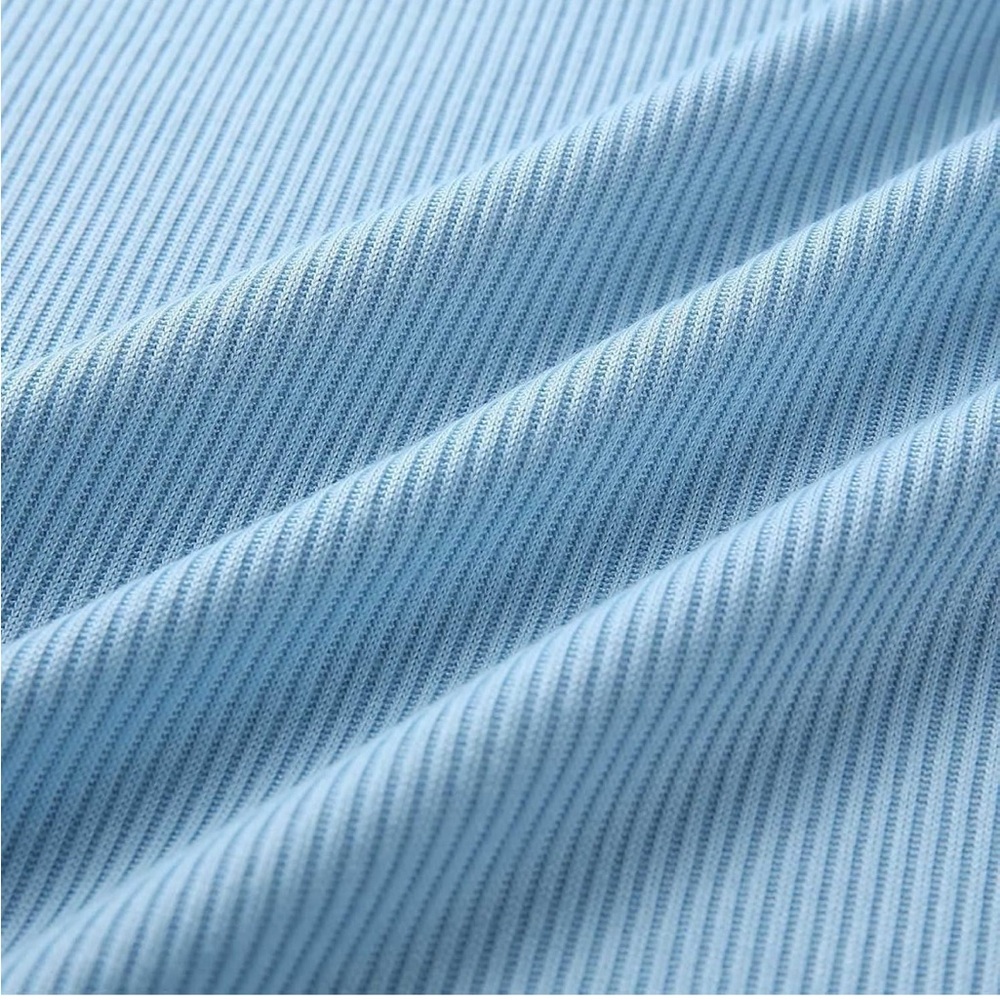 Blue Oversized Ribbed Long Sleeve - Picture 5 of 5